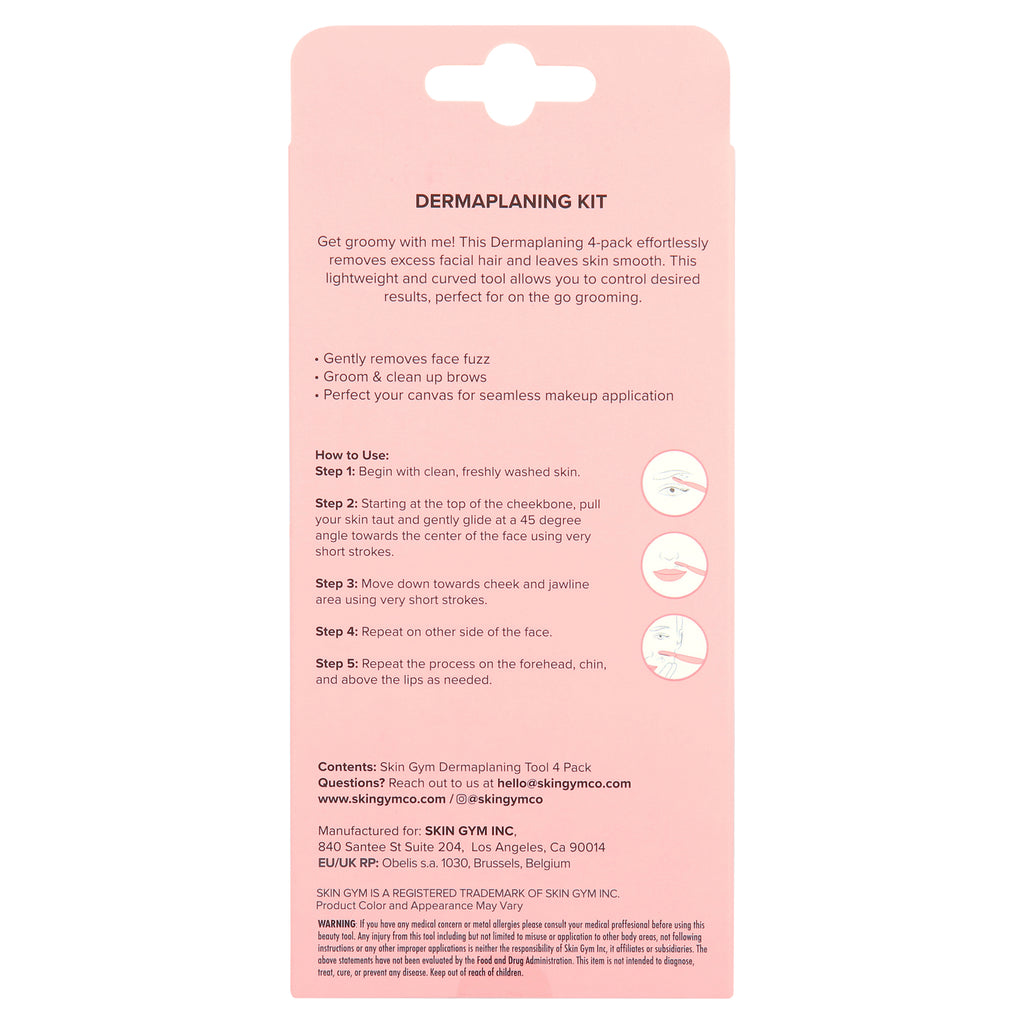 4-Piece Dermaplaning Kit for Facial Exfoliating and Hair Removal, On-The-Go Hair Removal for Smooth, Refreshed Skin