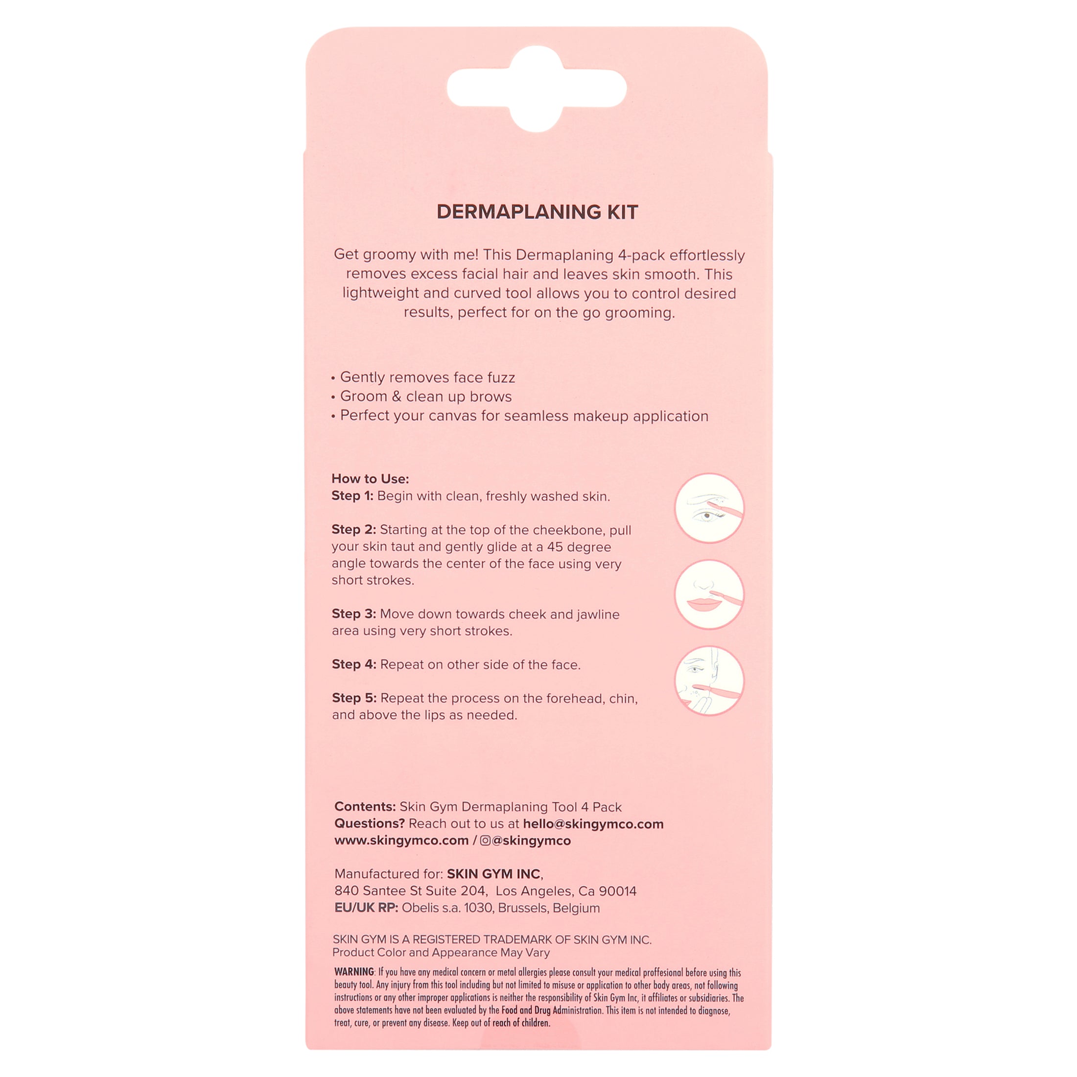 4-Piece Dermaplaning Kit for Facial Exfoliating and Hair Removal, On-The-Go Hair Removal for Smooth, Refreshed Skin