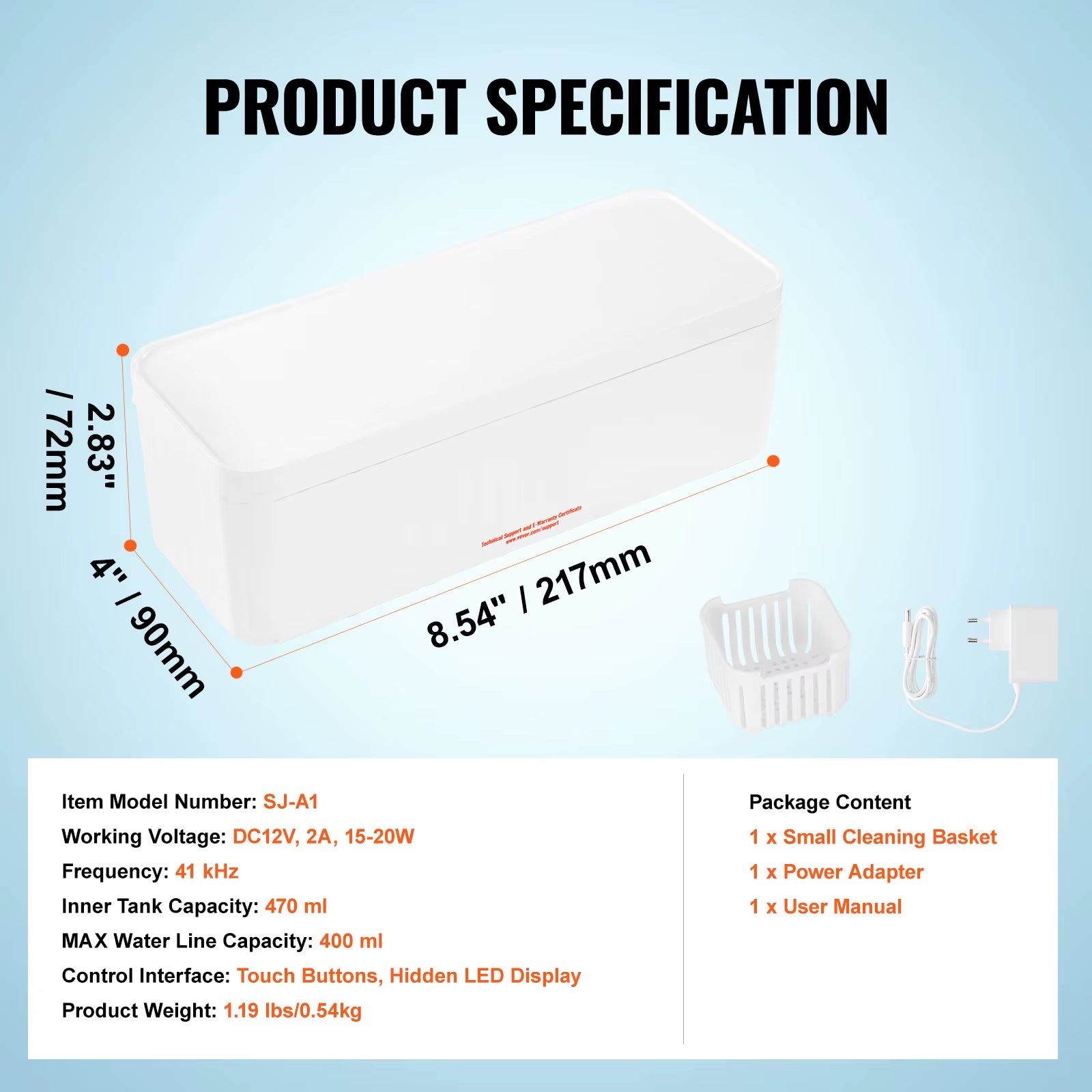 200/450/650Ml Portable Ultrasonic Cleaner Machine W/ Timer Modes Cleaning Basket for Eyeglasses Watches Dentures Rings