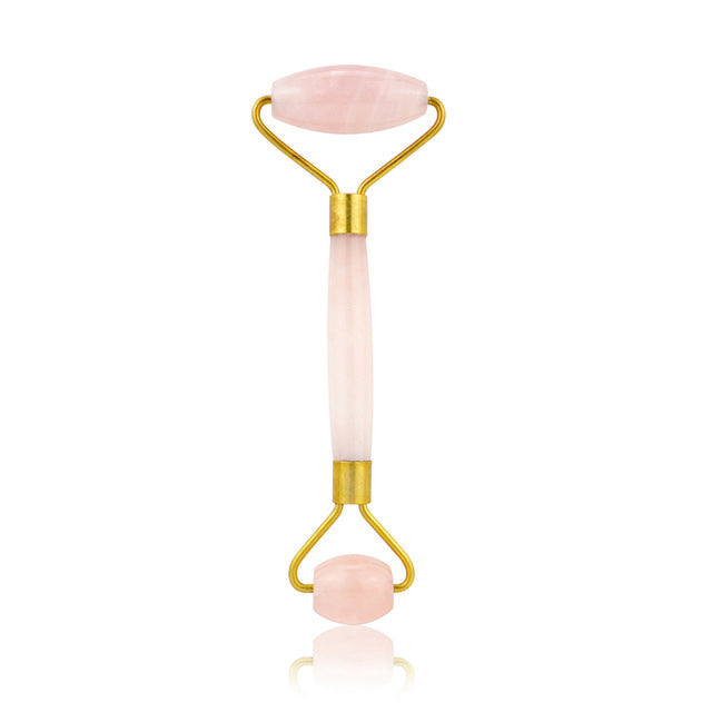 Natural Rose Quartz Facial Massage Crystal Stone Body Jade Massager Derma Roller Skincare Ice Roller Wrinkle Removal Beauty Tool