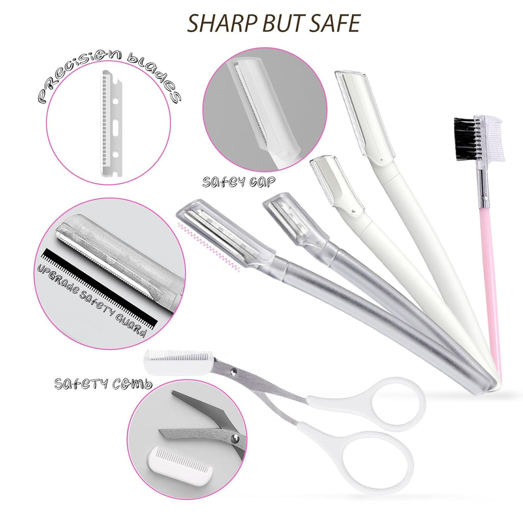 Dermaplane Razor for Women and Men - 12 Pcs Facial Shaver for Peach Fuzz, Eyebrow Hair Removal, and Gentle Exfoliation -