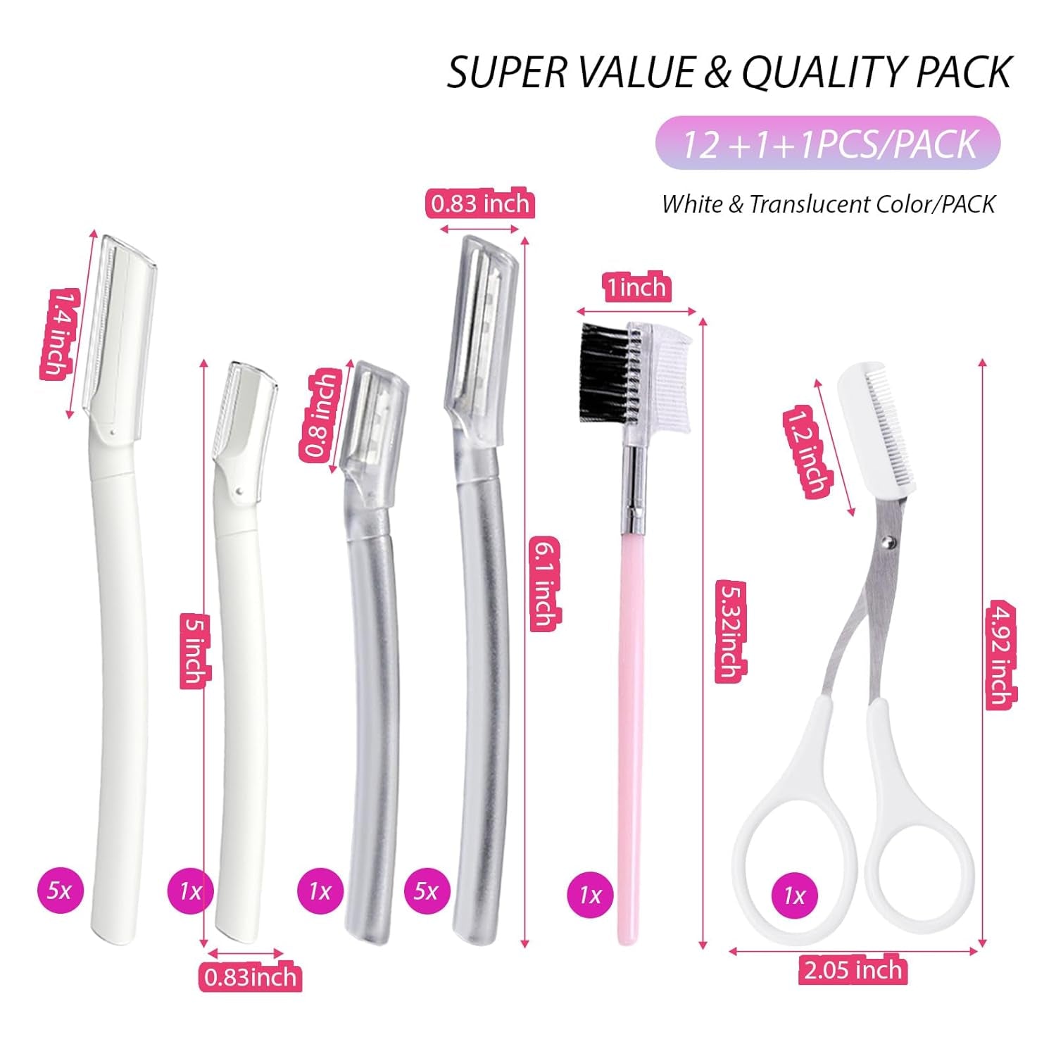 Dermaplane Razor for Women and Men - 12 Pcs Facial Shaver for Peach Fuzz, Eyebrow Hair Removal, and Gentle Exfoliation -