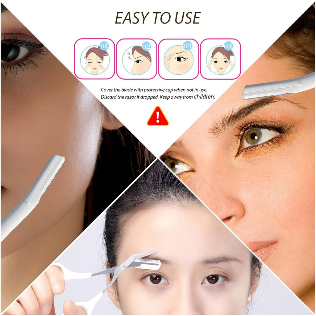 Dermaplane Razor for Women and Men - 12 Pcs Facial Shaver for Peach Fuzz, Eyebrow Hair Removal, and Gentle Exfoliation -